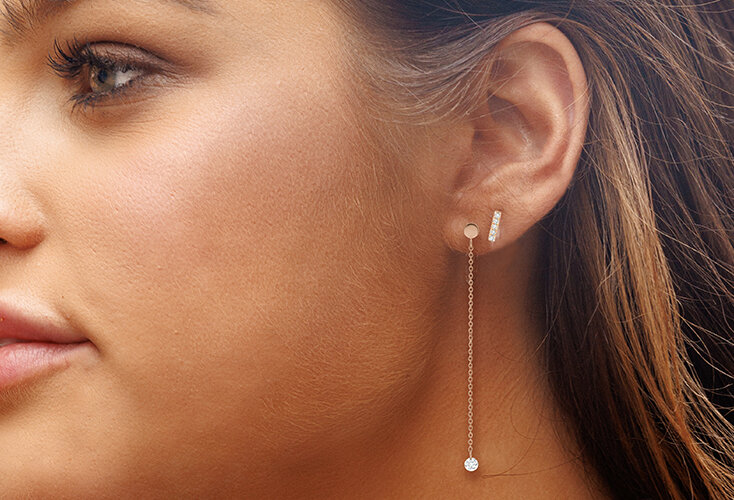 Halskette Leaf Flower, Rosenquarz, 18 Karat Rosegold vergoldet