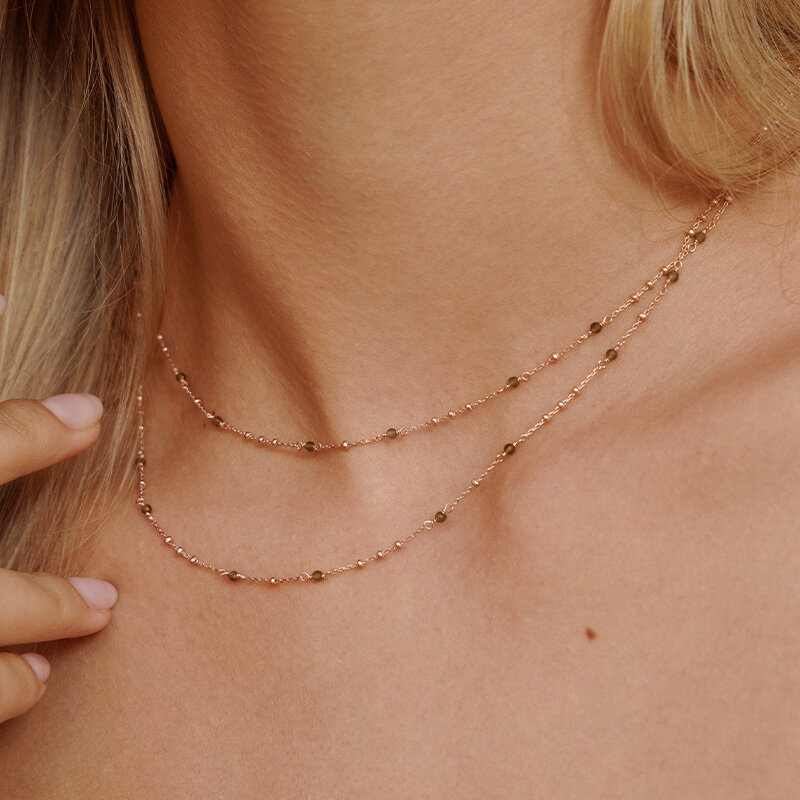 Ohrhnger Flying Gems, Rauchquarz, 18 K Rosegold vergoldet