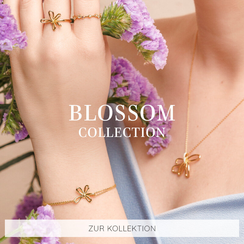 Halskette Blossom, 18 Karat Rosegold vergoldet