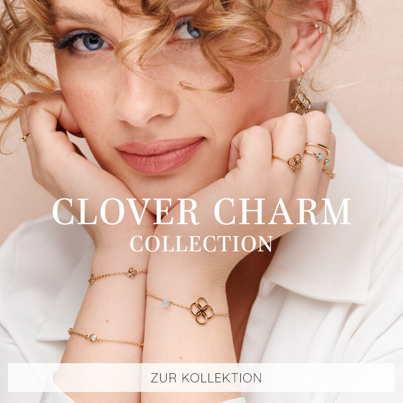Ohrhnger Clover Charm, 18 K Rosegold vergoldet