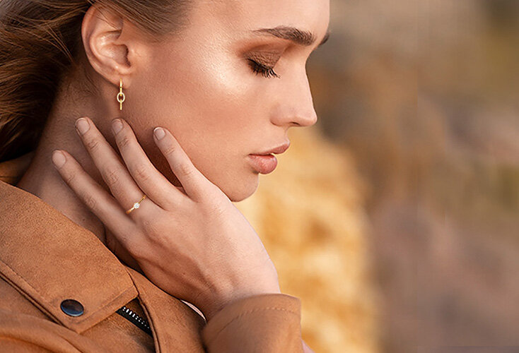 Ohrstecker One Drop, 18 K Gelbgold vergoldet