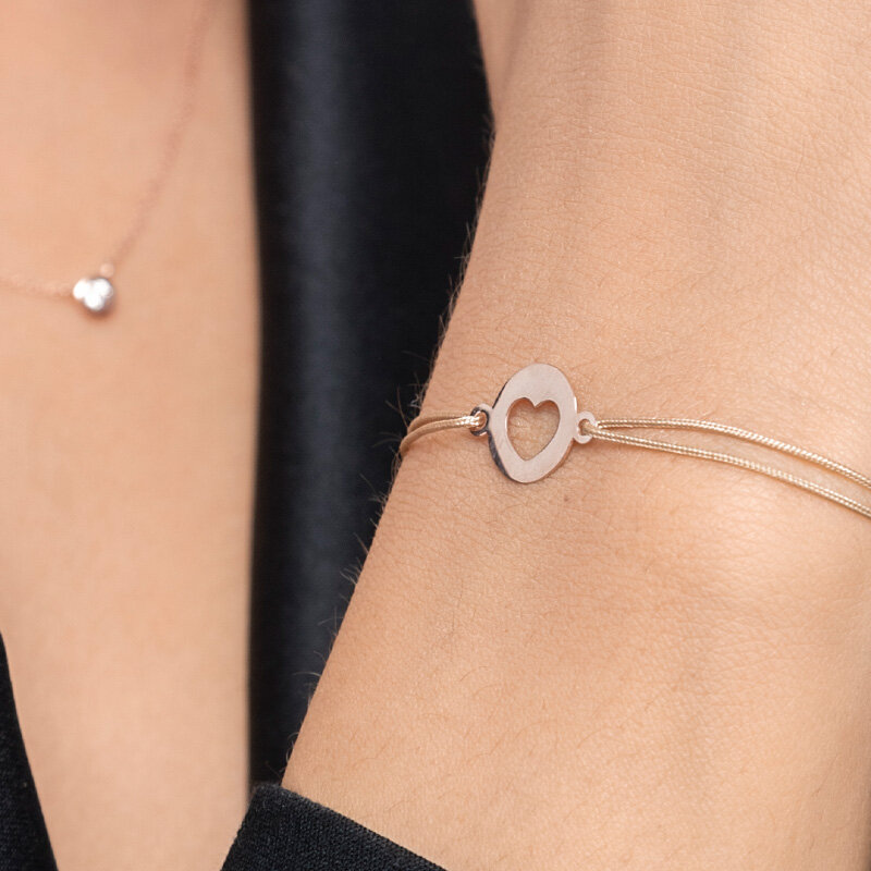 Armkette Hearts Rubin, 18 K Gelbgold vergoldet