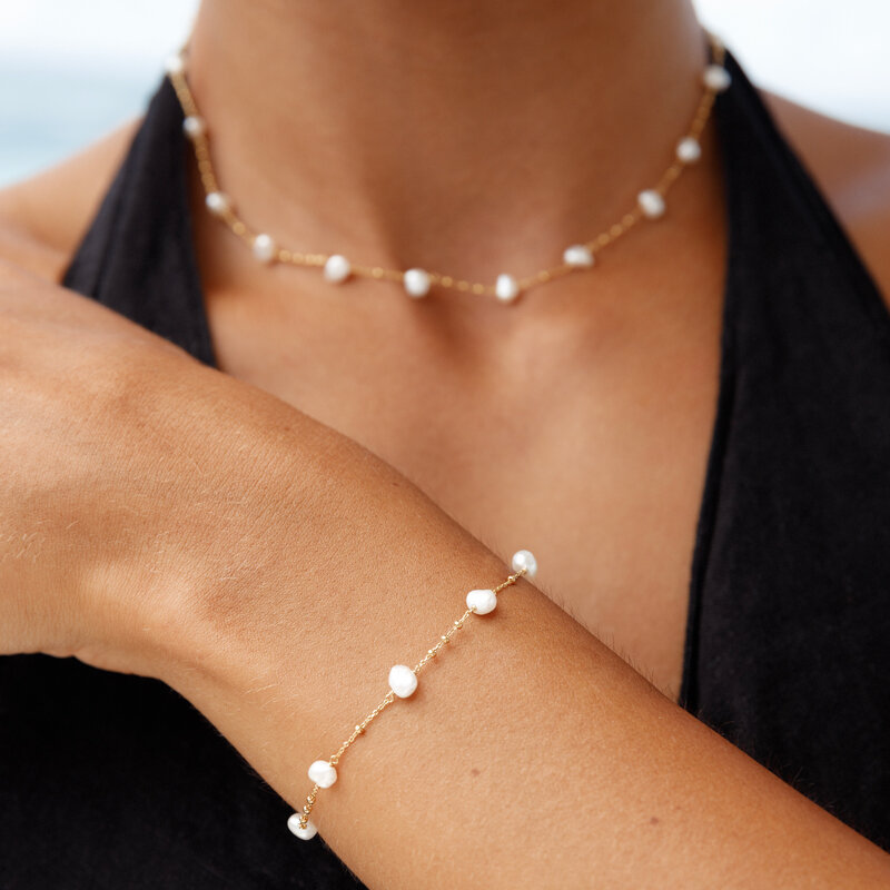 Ohrhnger Flying Pearls, 18 K Rosegold vergoldet