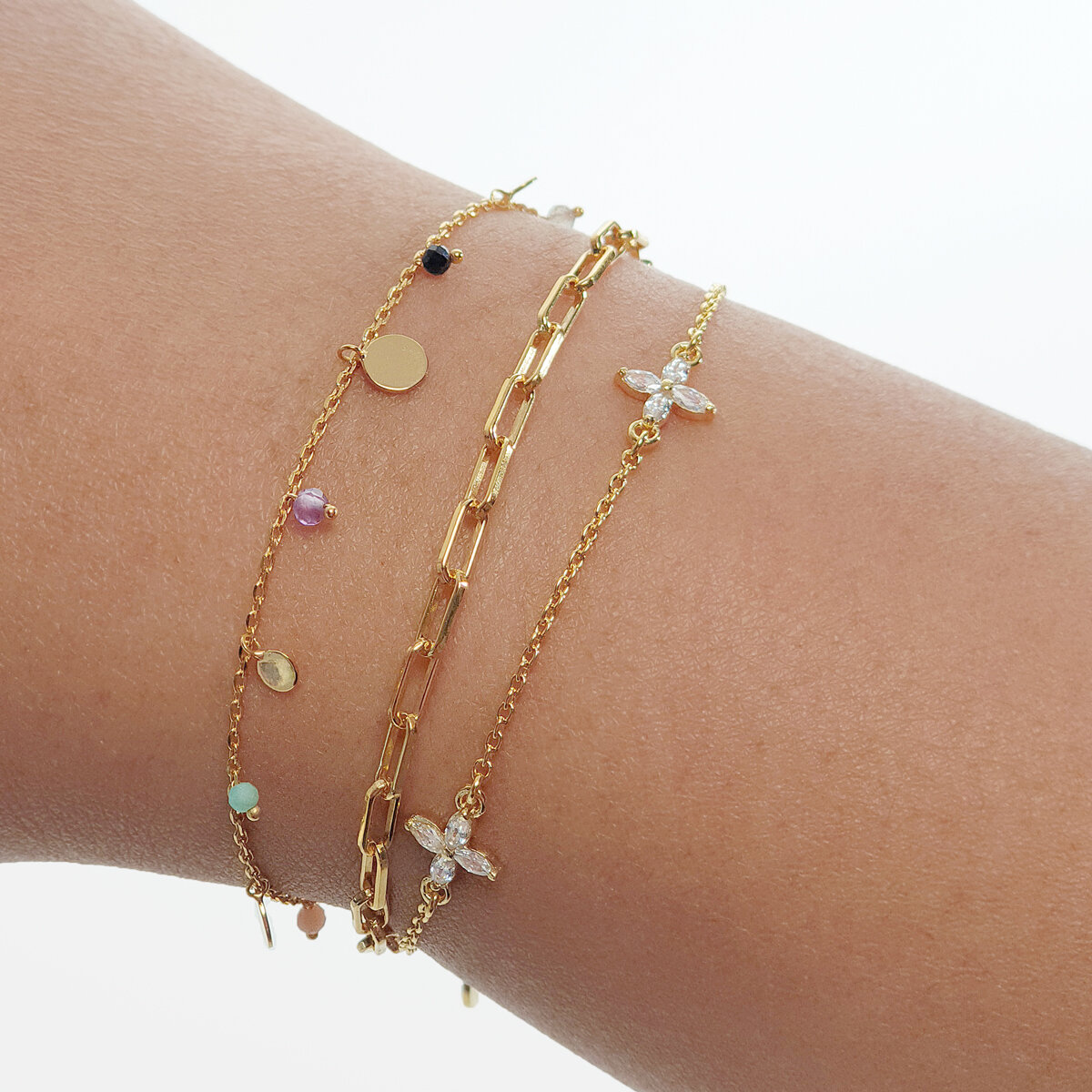 Freundschaftsarmband ETERNAL TOUCH, 14 Karat Weigold