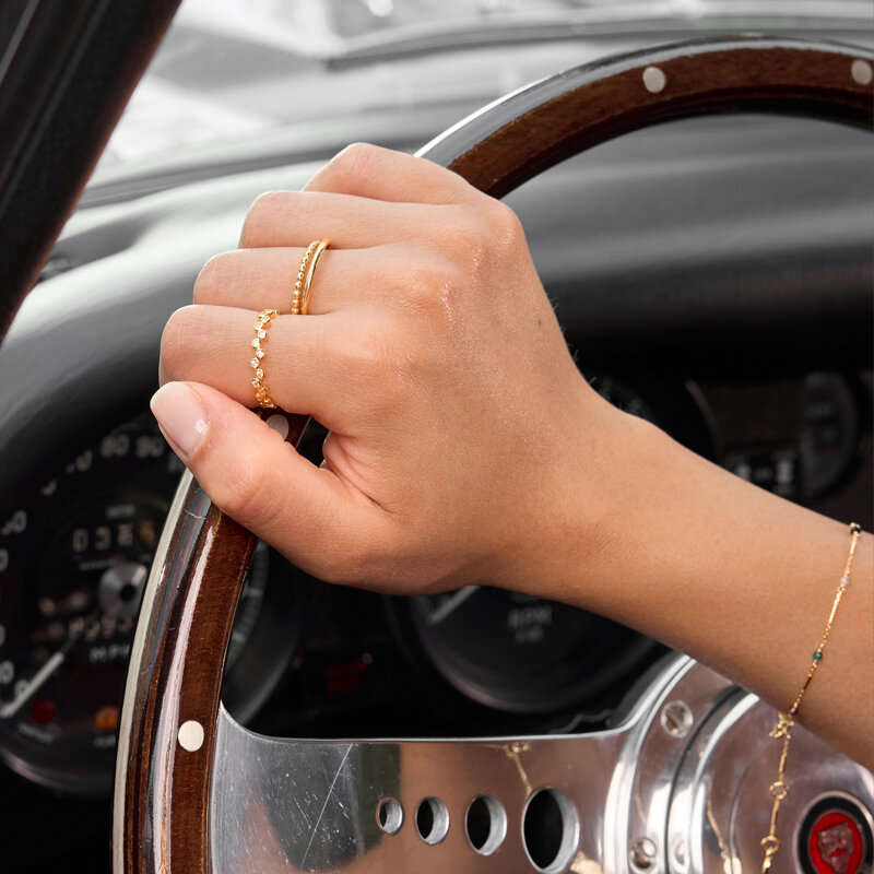 Kleeblatt Ring mit Zirkonia, 925 Sterlingsilber