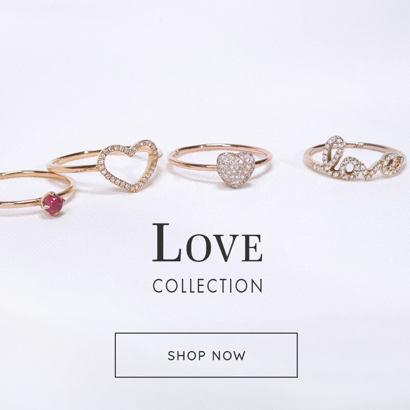 Ring Herz mit Diamanten, 18 Karat Gelbgold