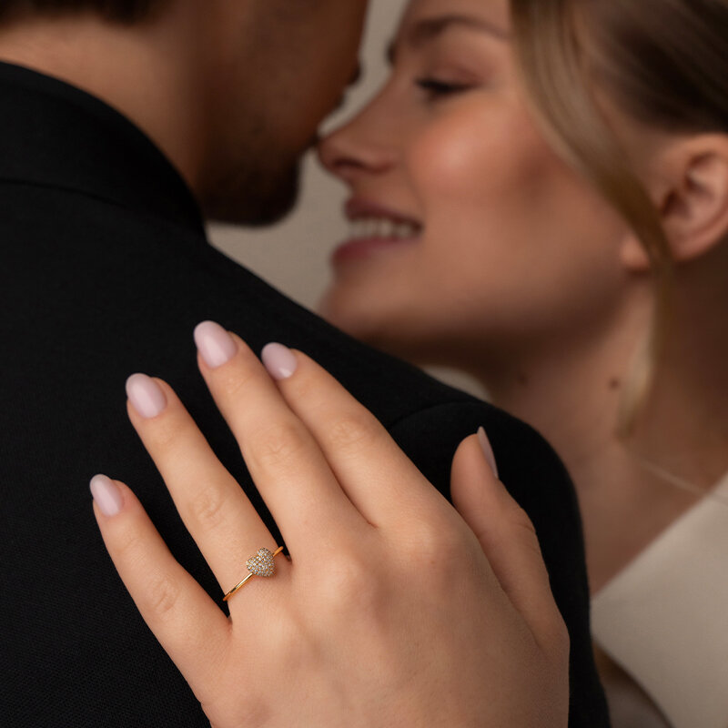 Verlobungsring DAZZLE mit Diamanten, 14 Karat Gelbgold