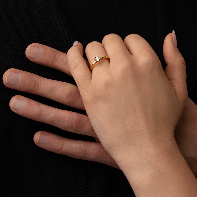 Verlobungsring Pave II in 18 Karat Rosegold mit Diamanten