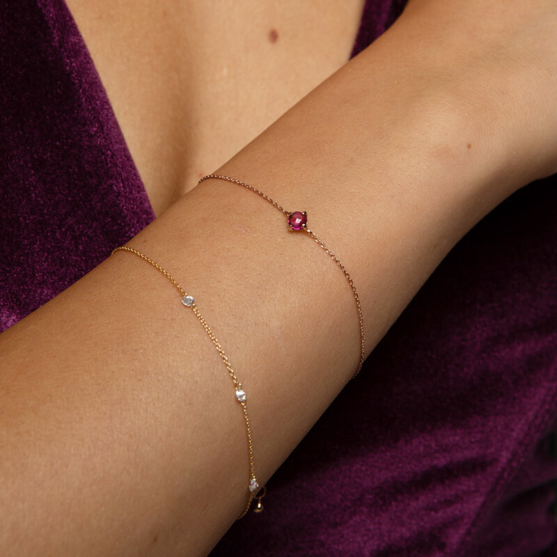 Armkette Pav II mit Diamanten, 18 Karat Gelbgold