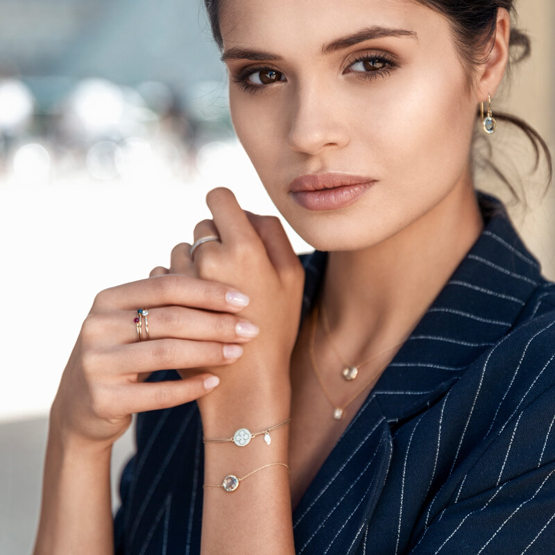 Glcksbndchen Infinity mit Diamanten, 18 K Weigold