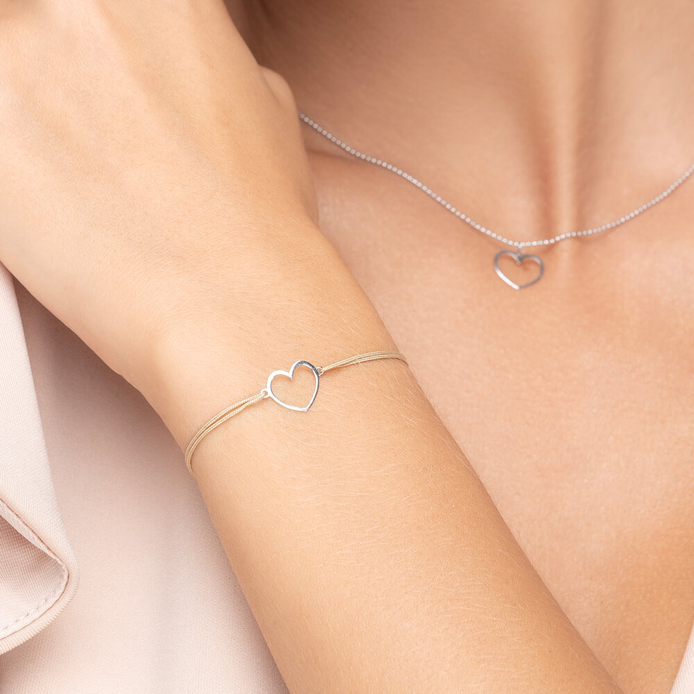 Freundschaftsarmband GENTLE HEART, 14 Karat Weigold