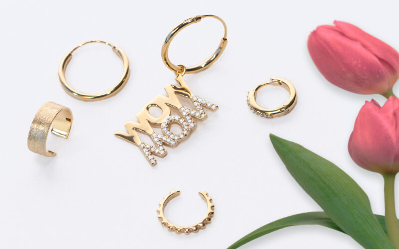 Creolen WOW MOM, 18 K Gelbgold vergoldet