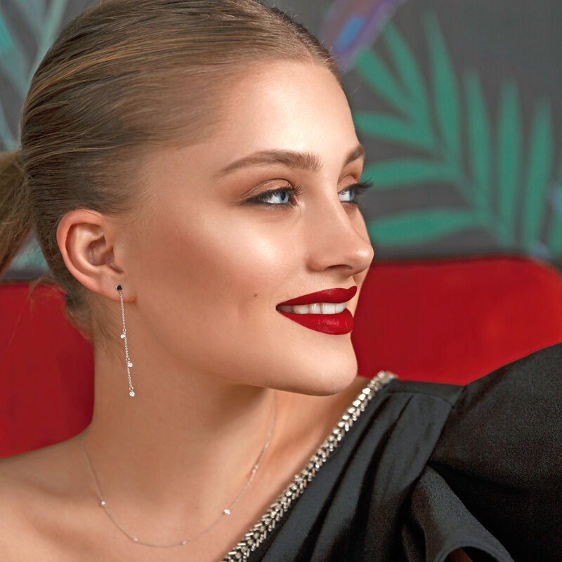 Ohrringe Bar mit Diamanten, 18 K Weigold