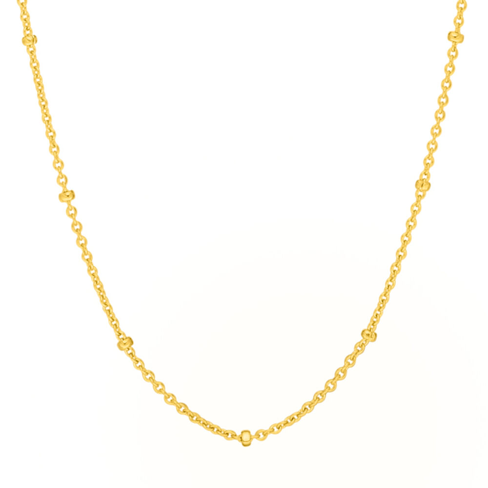Gliederkette mit Kugeln, 55cm, 18 K Gelbgold vergoldet