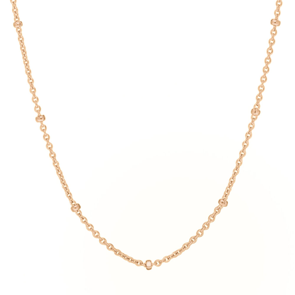 Gliederkette mit Kugeln, 55cm, 18 K Rosegold vergoldet