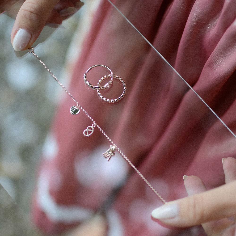 Armkette Wiesn-Charms, 18 K Gelbgold vergoldet 