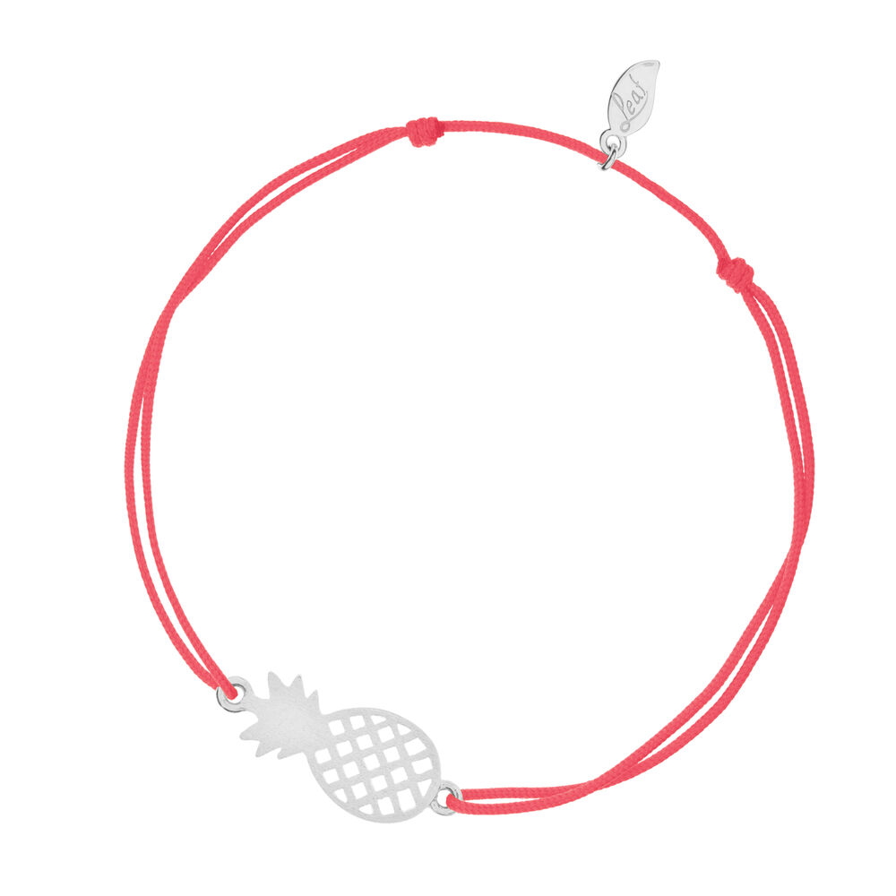 Glcksarmband ANANAS, 925 Sterlingsilber, Koralle