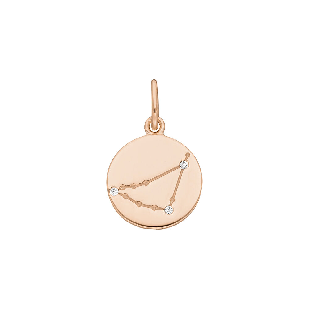 Anhnger ZODIAC SIGN, 18 K Rosegold vergoldet