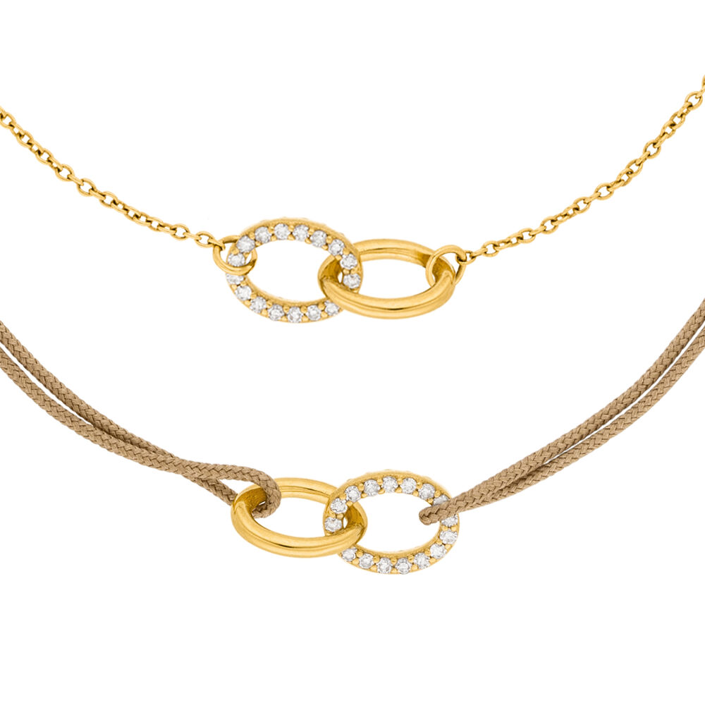 Armband Set mit Diamanten, ETERNAL TOUCH, 14 Karat Gelbgold