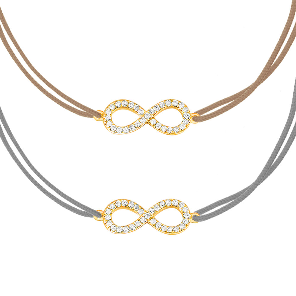 Armband Set mit Diamanten, INFINITY, 14 Karat Gelbgold
