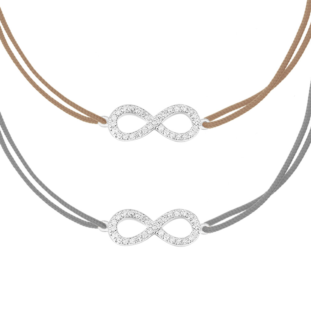 Armband Set mit Diamanten, INFINITY, 14 Karat Wei�gold