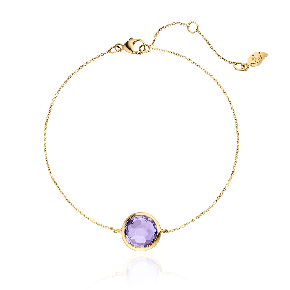 Armkette Amethyst, 14 Karat Gelbgold