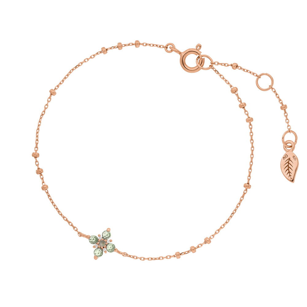Armkette BLOOM, Labradorit/Aventurin, 18 Karat Rosegold vergoldet