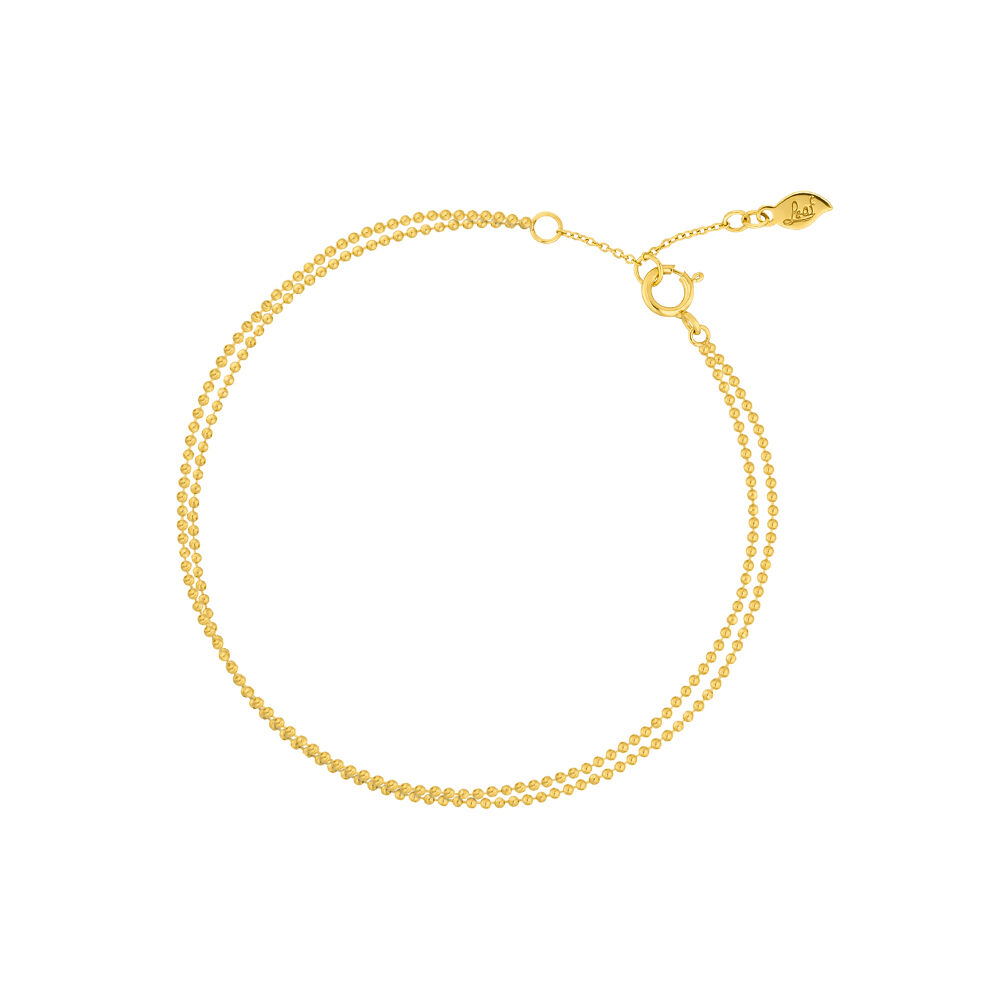 Armkette Ball Chain Double, 14 K Gelbgold