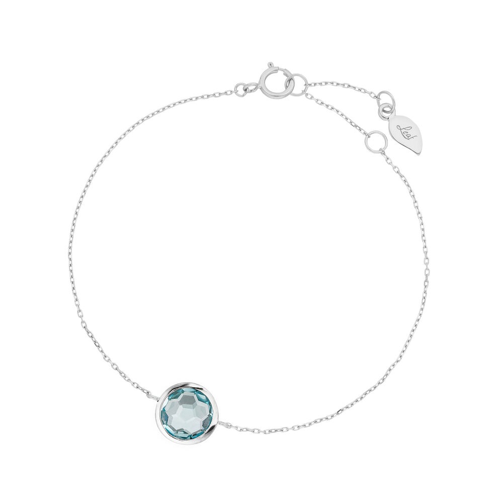 Armkette Blue Topaz, 14 Karat Weigold
