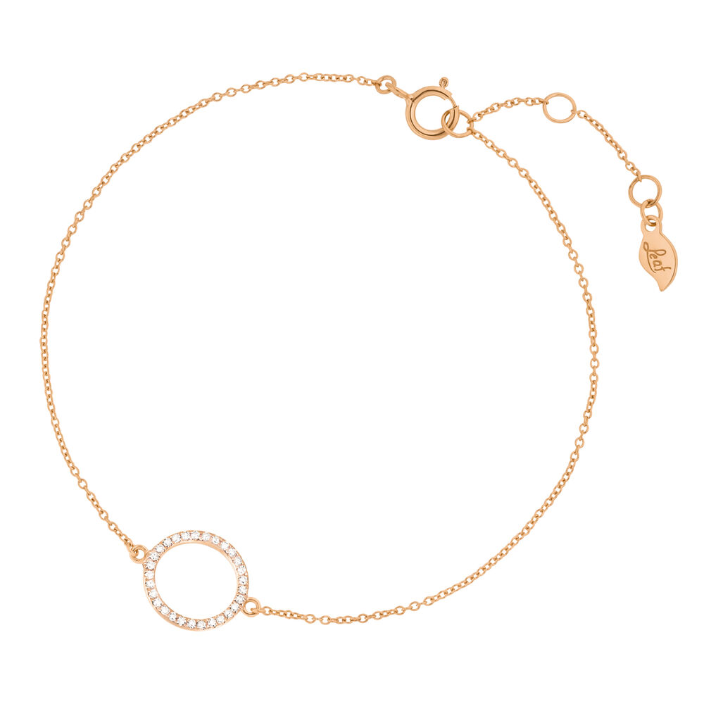Armkette Circle mit Diamanten, 18 Karat Rosegold
