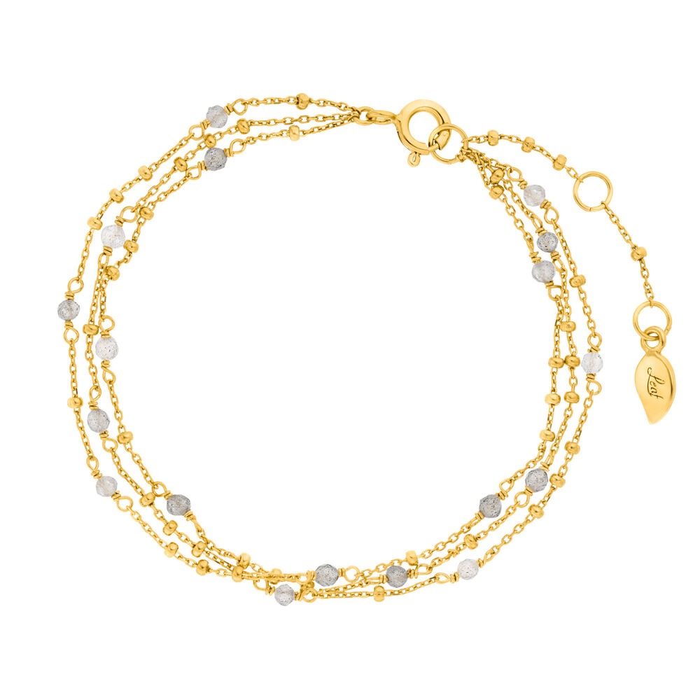 Armkette Flying Gems, 3-reihig, Labradorit, 18 K Gelbgold vergoldet Armkette Flying Gems, 3-reihig, Labradorit, 18 K Gelbgold vergoldet