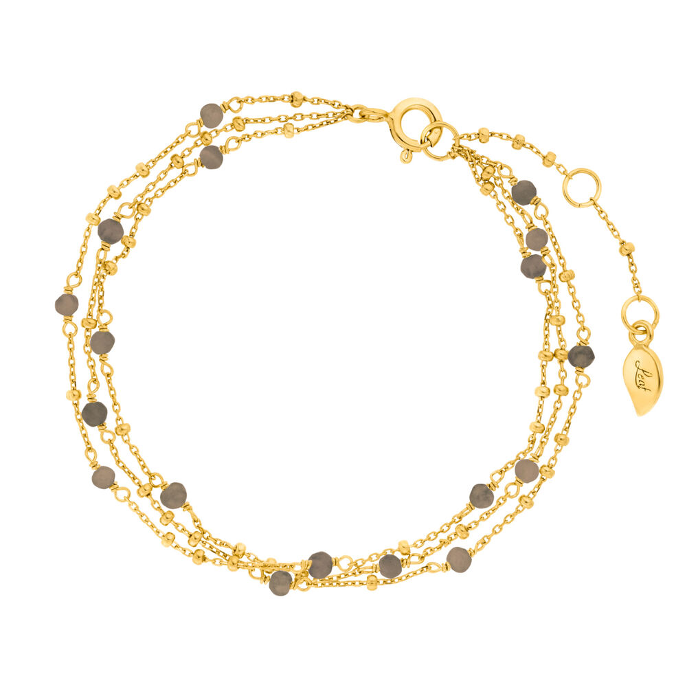 Armkette Flying Gems, 3-reihig, Rauchquarz, 18 K Gelbgold vergoldet Armkette Flying Gems, 3-reihig, Rauchquarz, 18 K Gelbgold vergoldet