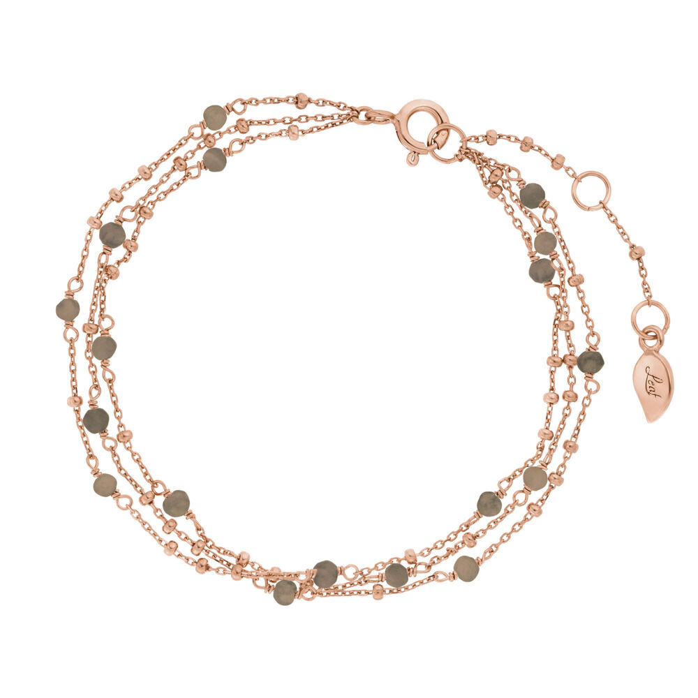 Armkette Flying Gems, 3-reihig, Rauchquarz, 18 K Rosegold vergoldet Armkette Flying Gems, 3-reihig, Rauchquarz, 18 K Rosegold vergoldet