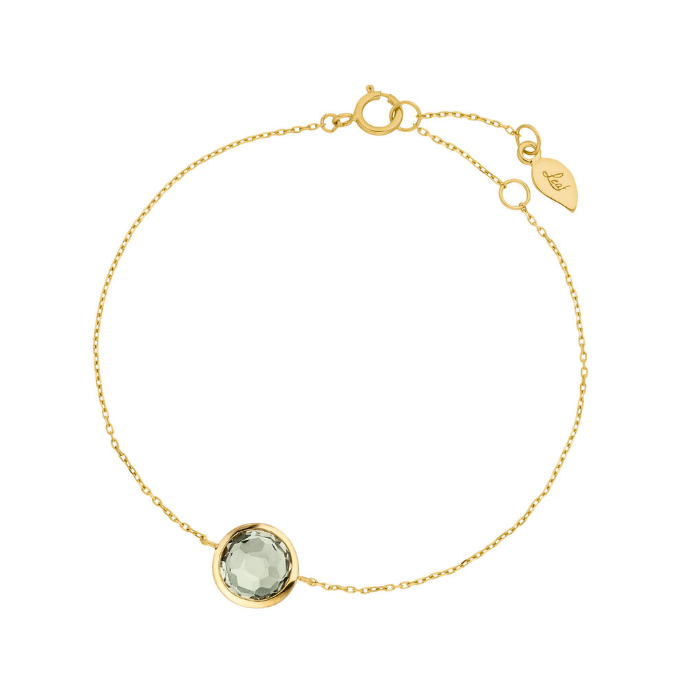 Armkette Green Amethyst, 14 Karat Gelbgold