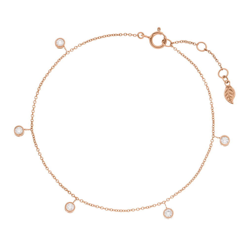 Armkette MY FIRST DIAMOND Charms, 14 Karat Rosegold