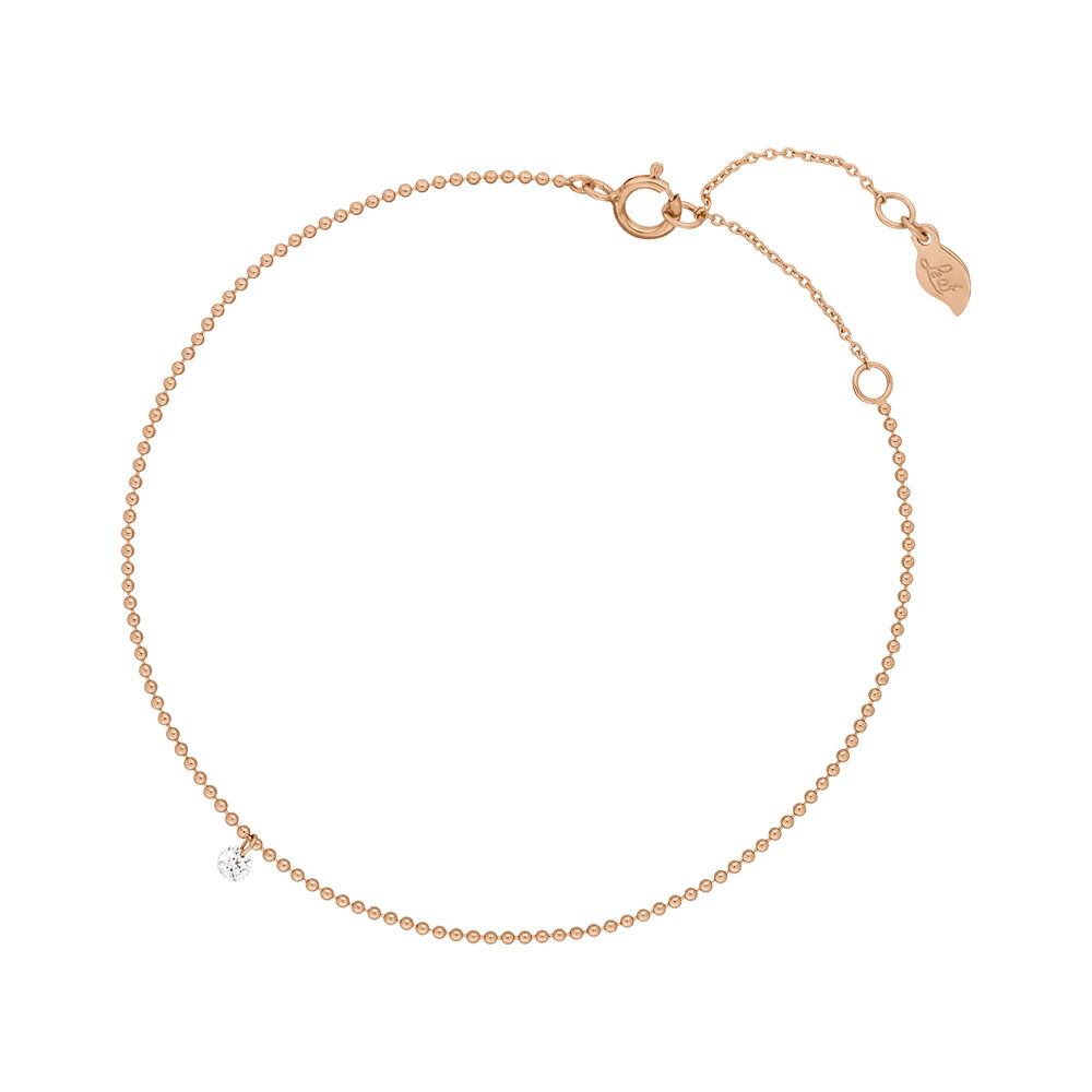 Armkette Pure Ball Chain, Diamant, 14 K Rosegold