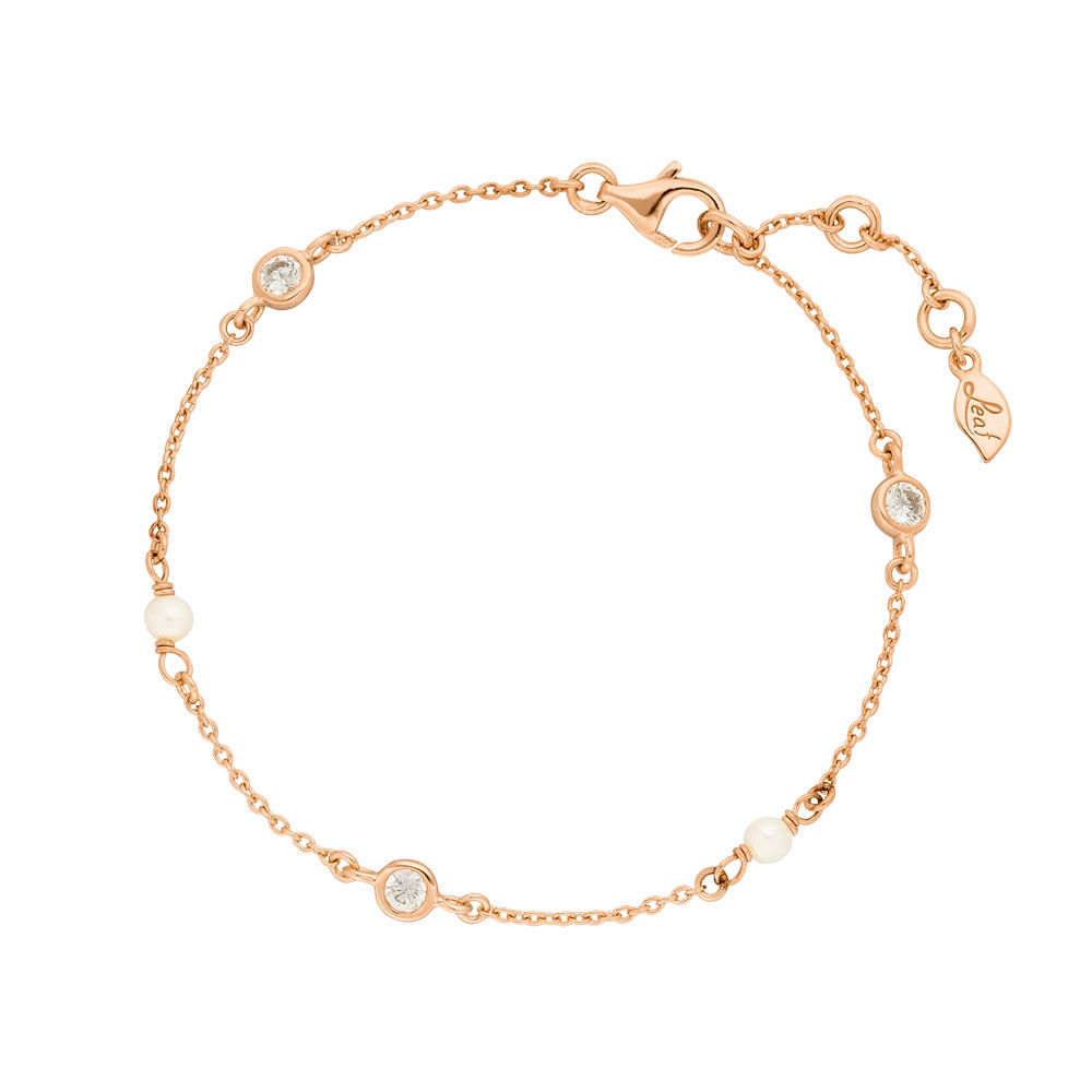 Armkette Pure mit Süßwasserzuchtperlen, 18 K Rosegold vergoldet Armkette Pure mit Süßwasserzuchtperlen, 18 K Rosegold vergoldet