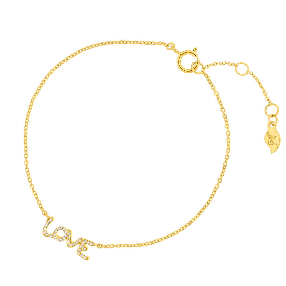 Armkette TINY LOVE mit Diamanten, 14 Karat Gelbgold