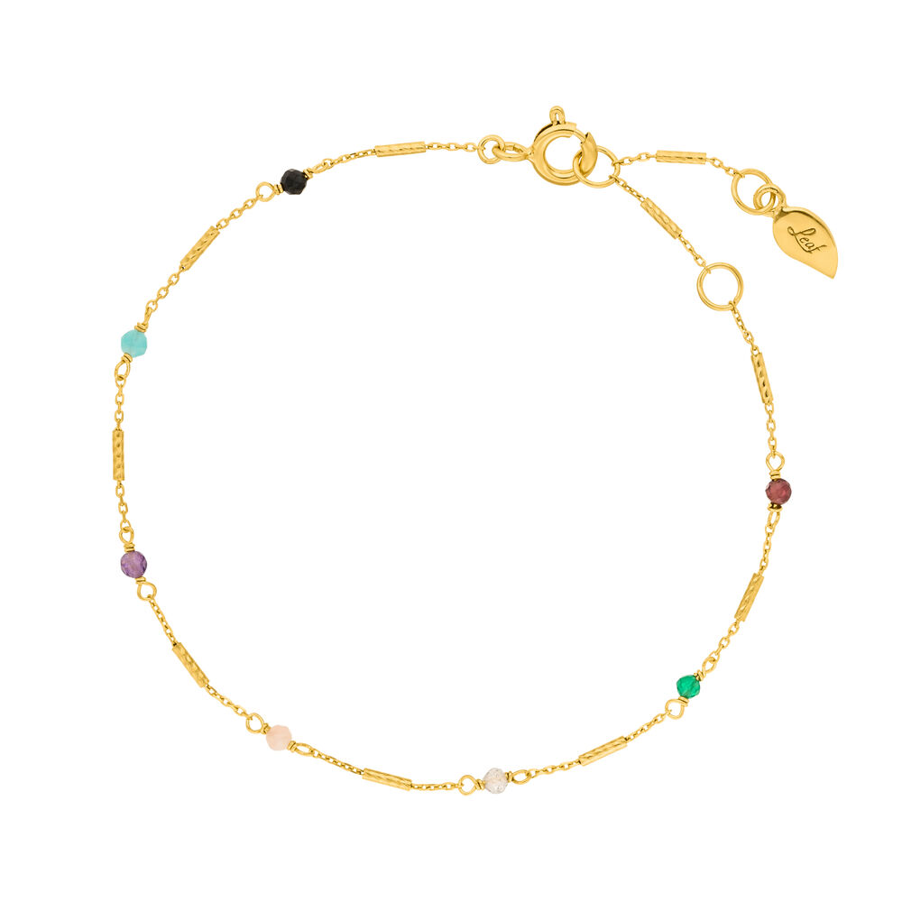 Armkette Tiny, Multi Gems, 18 K Gelbgold vergoldet