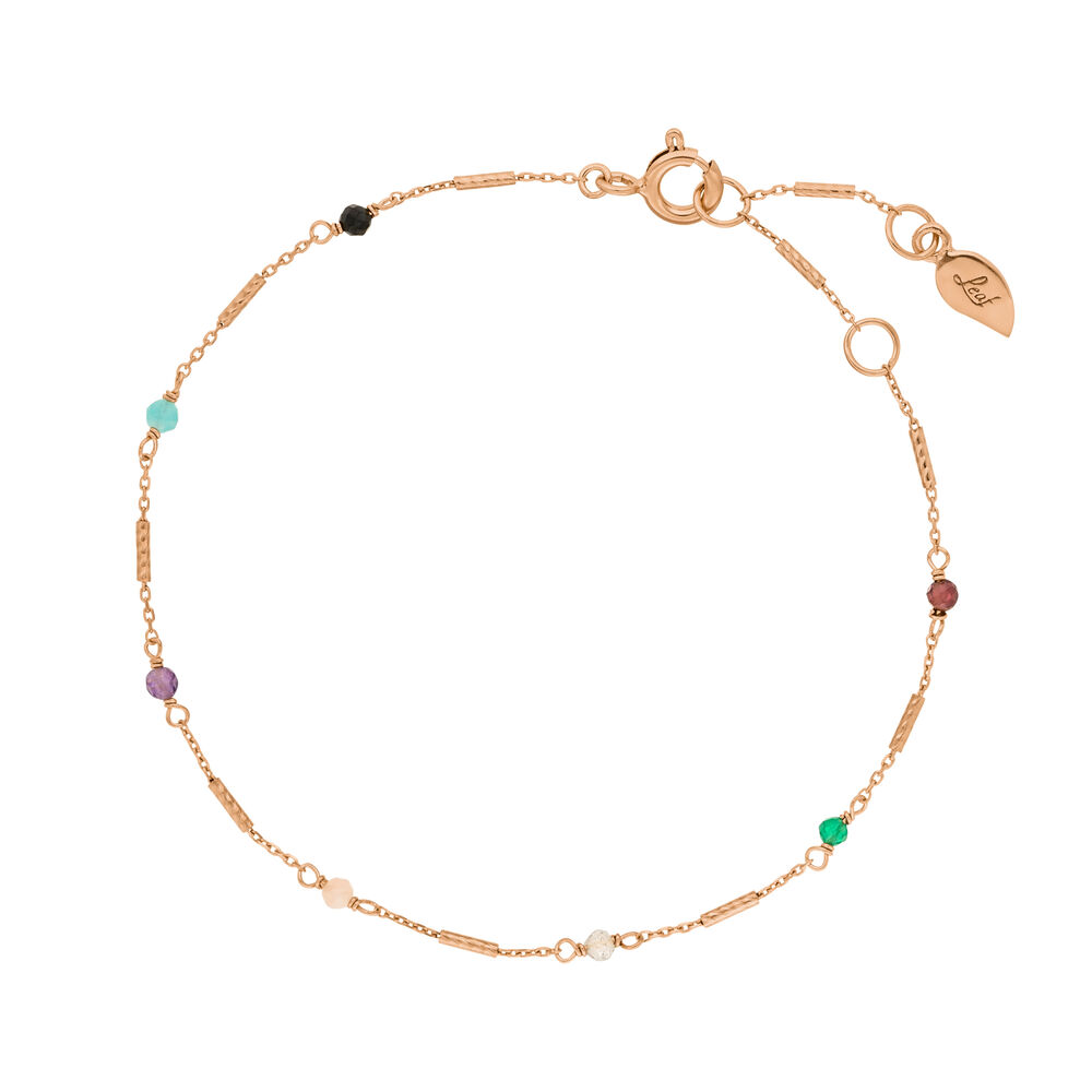 Armkette Tiny, Multi Gems, 18 K Rosegold vergoldet