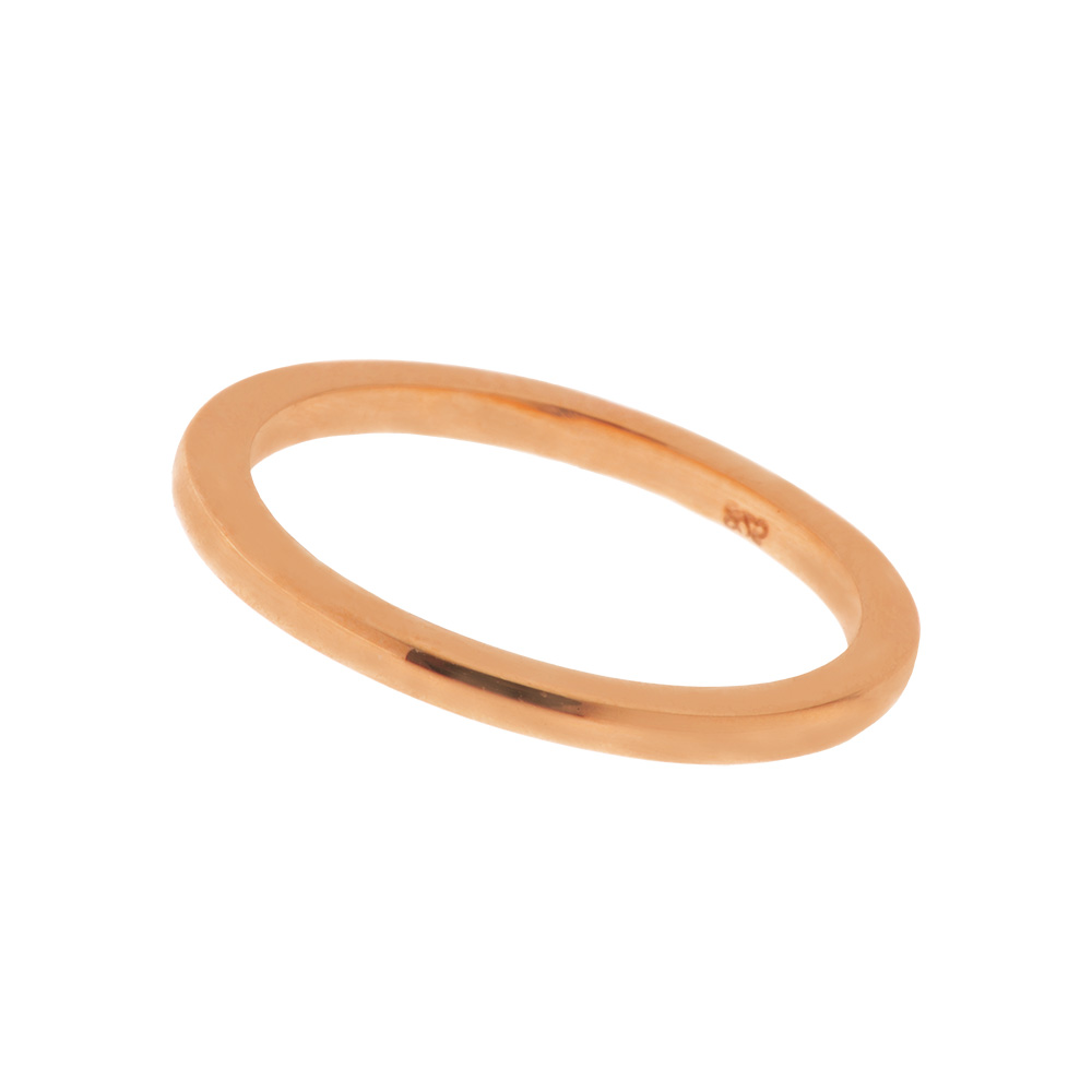 Basic Ring, 18 K Rosegold vergoldet, Gre 46