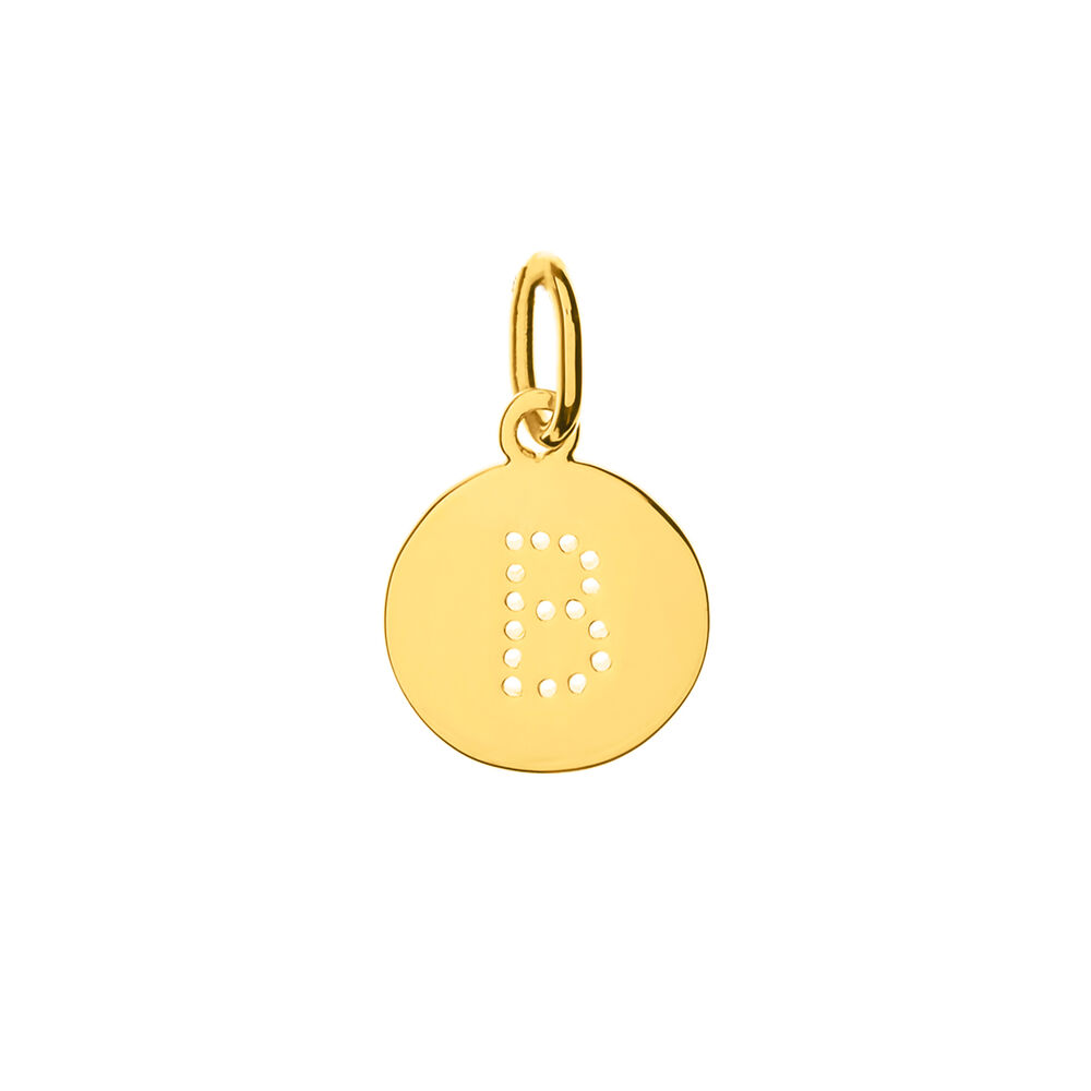 Buchstaben-Charm, 18 K Gelbgold vergoldet, B