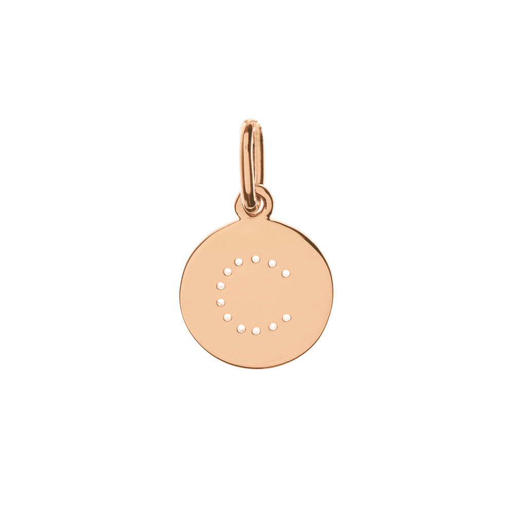 Buchstaben-Charm, 18 K Rosegold vergoldet, C