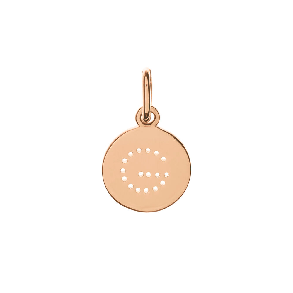 Buchstaben-Charm, 18 K Rosegold vergoldet, G