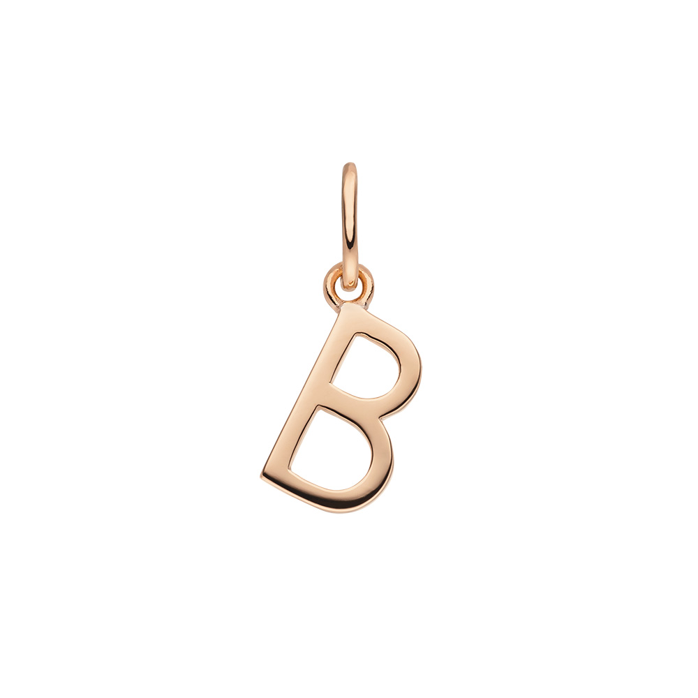 Buchstabenanhnger, 18 K Rosegold vergoldet, B