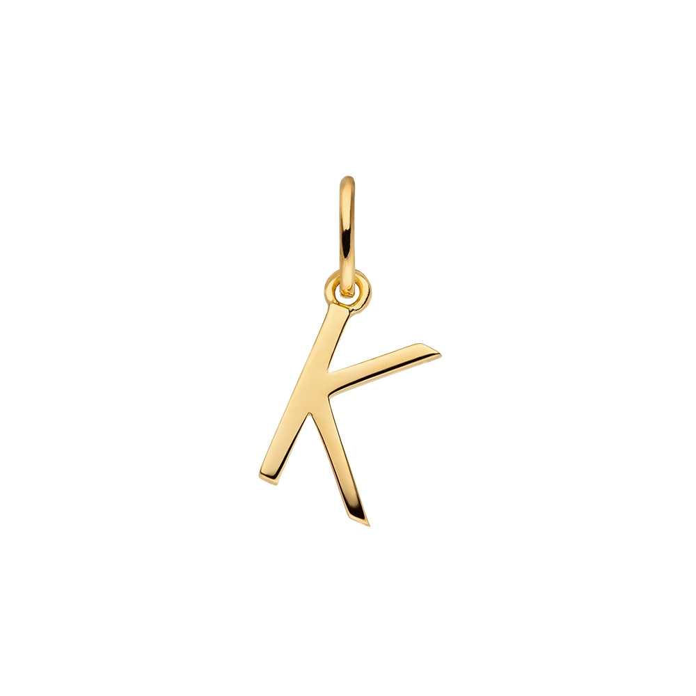Buchstabenanhnger, 18 Karat Gelbgold vergoldet, K