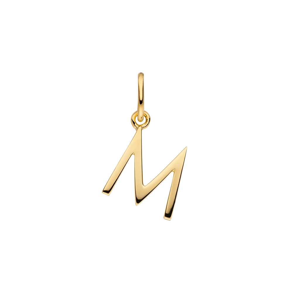 Buchstabenanhnger, 18 Karat Gelbgold vergoldet, M