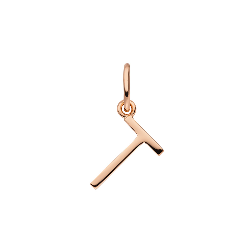 Buchstabenanhnger, 18 Karat Rosegold vergoldet, T