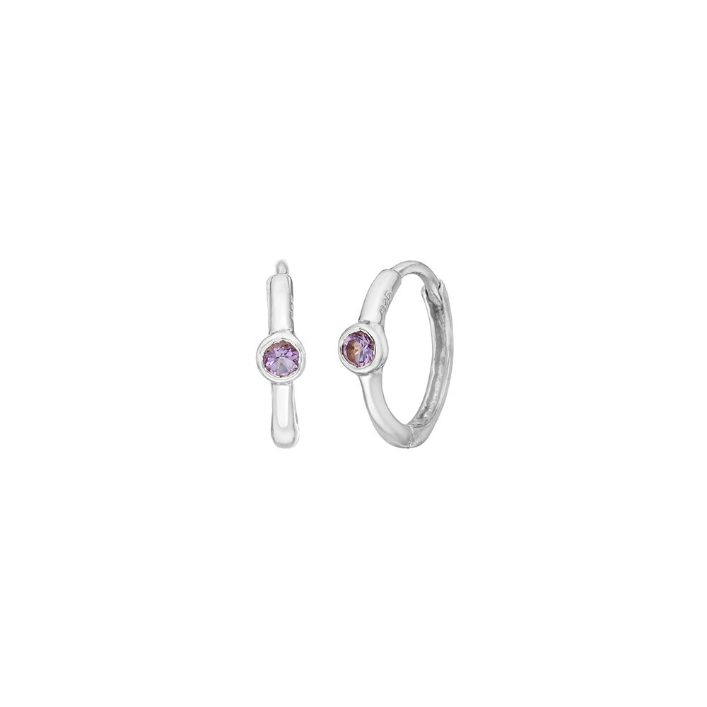 Creole One Gem, Amethyst, 925 Sterlingsilber