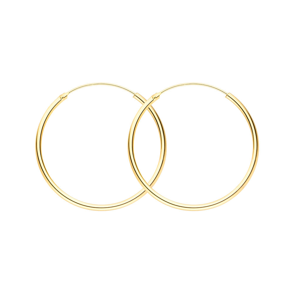 Creole Rund L, 40mm, 14 K Gelbgold